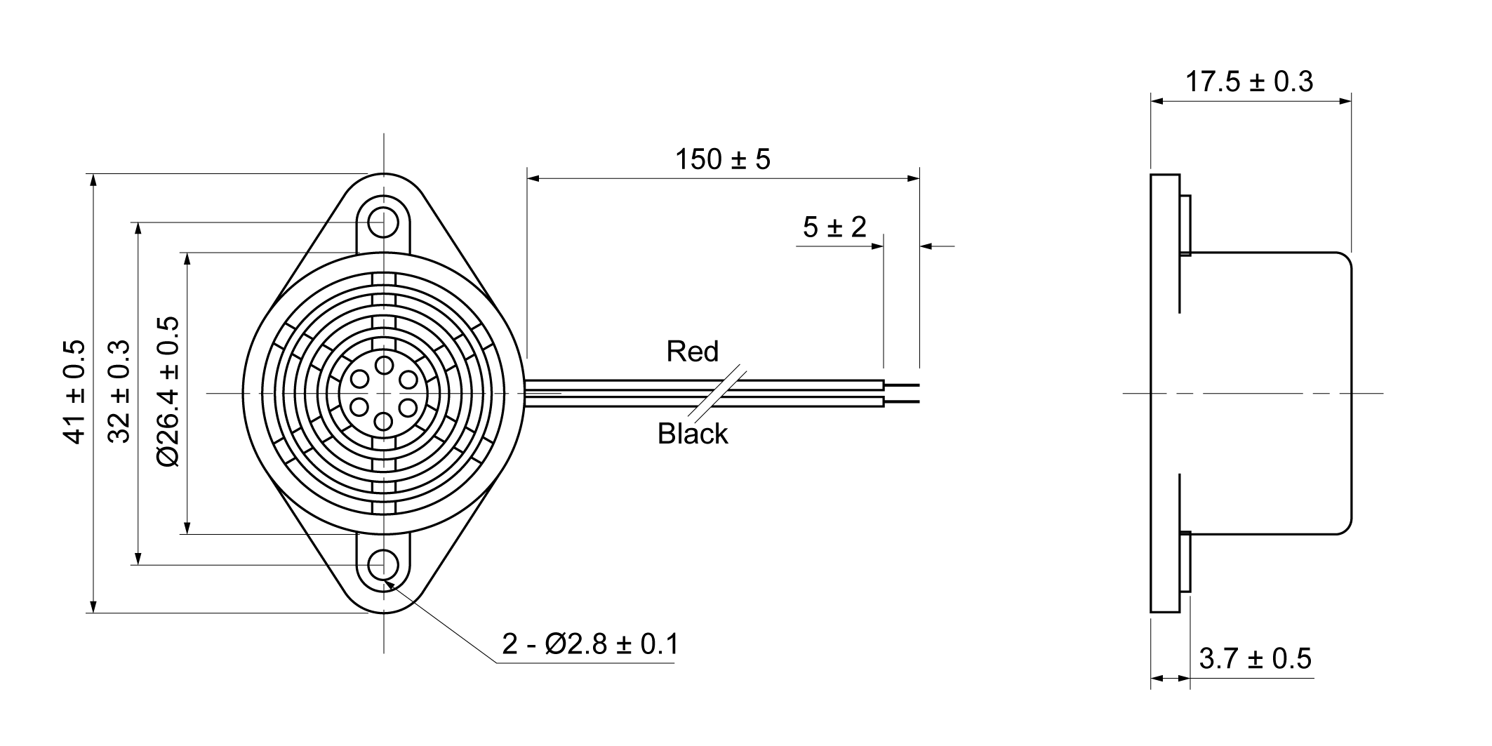 MEB2617E-B24W Mechanical Drawing